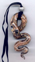 Black Snake, Silver Foil, Aventurina, with Black Suede